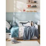 Plaid en gaze de coton bio bleu vert