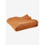 Plaid en gaze de coton bio caramel