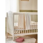 Plaid gaze de coton et micro - polaire blanc moyen imprim� rime