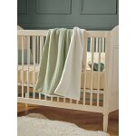 Plaid gaze de coton et micro - polaire celadon