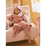 Plaid  manches et capuche animal parme fonc