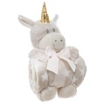 Plaid peluche - licorne beige