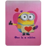 Plaid polaire imprim� 100% polyester, les minions the one rose