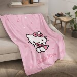 Plaid polaire imprim�, hello kitty cute rose