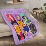 Plaid polaire imprim�, kpop demon hunters tour violet