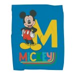 Plaid polaire imprim toucher extra doux, disney mickey good days bleu