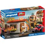 Playmobil 72195 - quad des pompiers et restaurant en feu multicolore