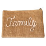 Pochette jute family naturel