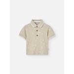 Polo en coton avec imprim fantaisie beige