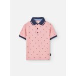 Polo en coton avec imprim fantaisie rose
