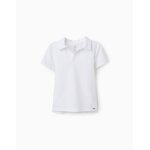 Polo en coton � jacquard blanc