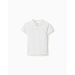 Polo en coton, � manches courtes, boutons blanc