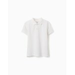 Polo en coton piqu� � manches courtes blanc
