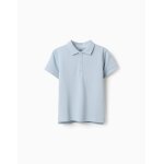 Polo en coton piqu� � manches courtes bleu clair