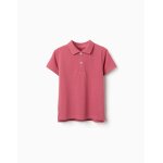 Polo en coton piqu� � manches courtes rose fonc�