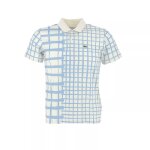 Polo enfant en coton ecru, bleu