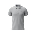 Polo enfant en coton gris chin�, vert