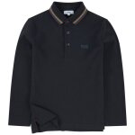 Polo enfant en coton noir fonc�