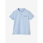 Polo gar�on col mao bleu ciel