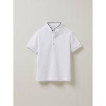 Polo gar�on - coton bio blanc