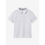 Polo gar�on en coton bio blanc