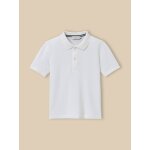 Polo gar�on en coton bio blanc