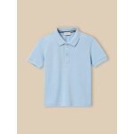 Polo gar�on en coton bio ciel