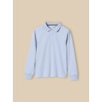 Polo gar�on en coton biologique bleu clair uni