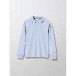 Polo garon en coton biologique bleu clair uni