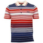 Polo gar�on en coton bleu, blanc, rouge