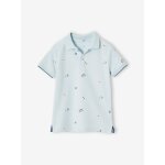 Polo gar�on imprim� manches courtes bleu ciel