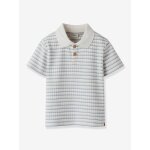 Polo gar�on lil' atelier mini en maille c�tel�e �cru