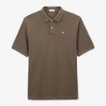 Polo garon lucas maille piquee marron fonc