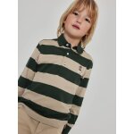 Polo gar�on en maille ray� brod� chien multicolore