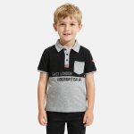 Polo gar�on manches courtes noir