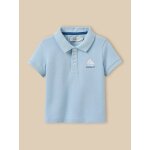 Polo maille piqu�e b�b� - coton biologique bleu pastel