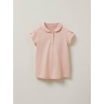 Polo en maille piquée en coton biologique rose fane Polo en maille piquée en coton biologique rose fane