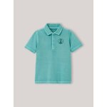 Polo en maille pique en coton biologique vert lagon