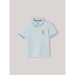 Polo en maille piqu�e en coton biologique vert pastel