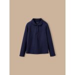 Polo en maille piqu�e fille - coton biologique marine