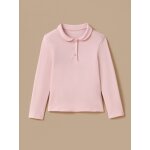 Polo en maille piqu�e fille - coton biologique rose