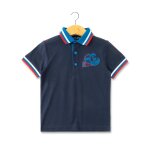 Polo manches courtes 100% coton gar�on indigo