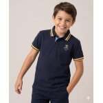 Polo manches courtes 100% coton gar�on indigo