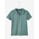 Polo manches courtes broderie poitrine garon kaki clair