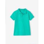 Polo manches courtes broderie poitrine garon vert meraude