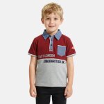 Polo manches courtes, col polo et patte boutonn�e bordeaux