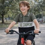 Polo manches courtes garcon gar�on imprim� col chemise noir