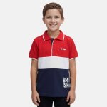 Polo manches courtes garcon gar�on imprim� col chemise rouge