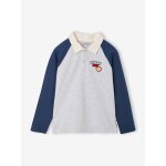 Polo manches longues gar�on gris chin�