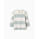 Polo � manches longues et rayures vert clair